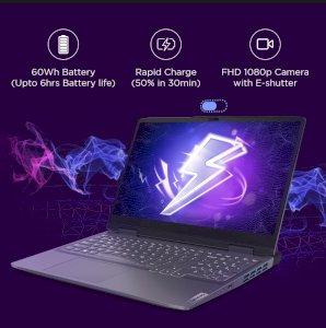 Get 1 year free internet or 1 year Netflix on purchasing Lenovo LOQ Intel Core i5-12450H 15.6" (39.6cm) FHD IPS 144Hz 350Nits Gaming Laptop (16GB/512GB SSD/Win 11/NVIDIA RTX 2050 4GB Graphics/Office 2021/3 Month Game Pass/Storm Grey/2.4Kg), 82XV00F4IN