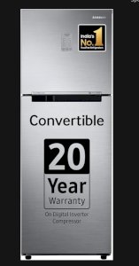 Great offer collect utpo 5000 cashback on purchasing  Home appliances (cost more than 25000) Samsung 236 L, 3 Star, Convertible, Digital Inverter, with Display Frost Free Double Door Refrigerator (RT28C3733S8/HL, Silver, Elegant Inox, 2023 Model)