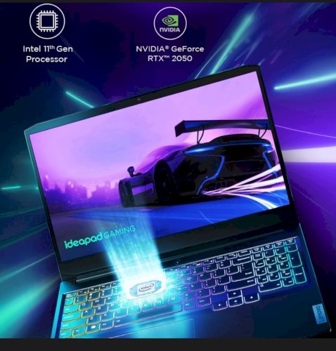 Get 1 year free internet or 1 year Netflix on purchasing Lenovo IdeaPad Gaming 3 Intel Core i5-11320H 15.6" (39.62cm) FHD IPS 60Hz Gaming Laptop (8GB/512GB SSD/Windows 11/NVIDIA RTX 2050 4GB/Alexa/3 Month Game Pass/Shadow Black/2.25Kg), 82K101PCIN