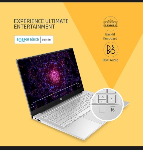 Great deal get 1 year mobile  recharge and upto 10000 cashback (cost should be above 50000) on purchasing HP Pavilion 14 12th Gen Intel Core i7 16GB SDRAM/1TB SSD 14 inch(35.6cm) FHD,IPS,Micro-Edge Display/Intel Iris Xe Graphics/B&O/Win 11/Alexa Built-in/Backlit KB/FPR/MSO 2021/Natural Silver,14-dv2015TU